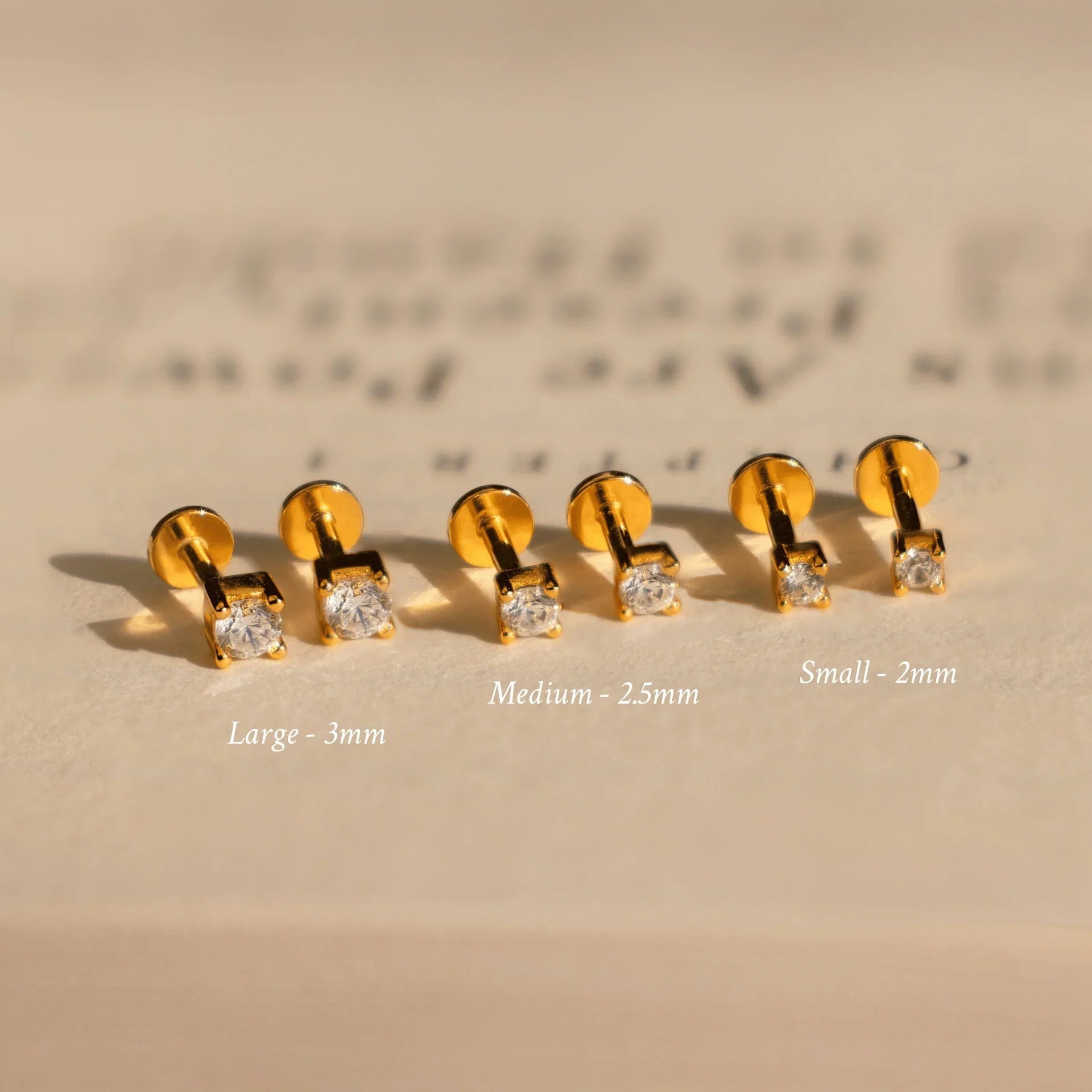 Diamond Flatback Studs Set