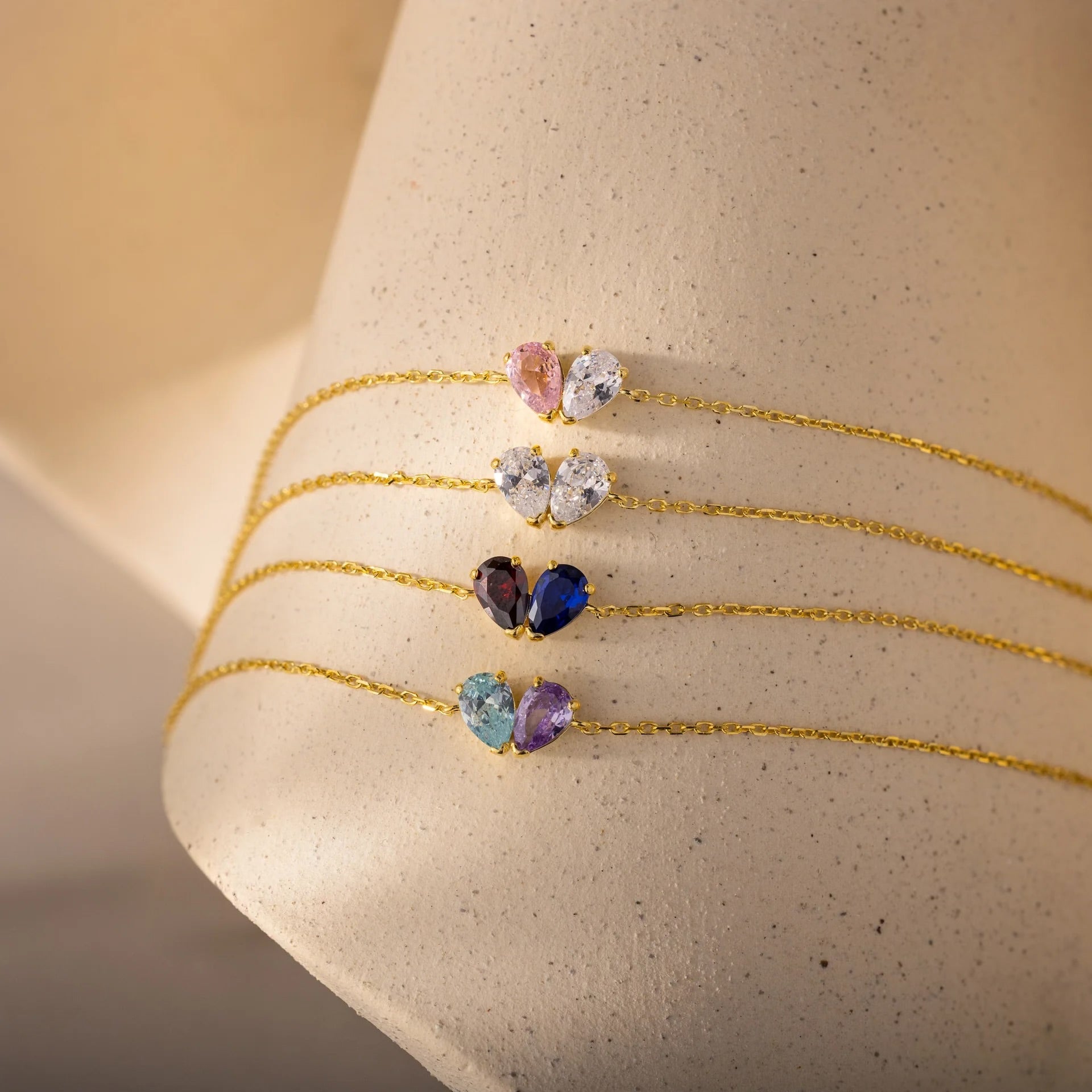 Toi et Moi Teardrop Heart Bracelet