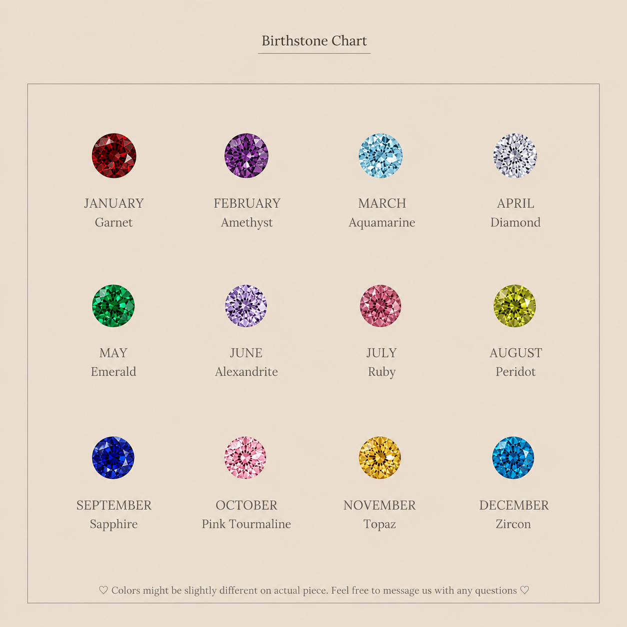 Sideways Initial Birthstone Necklace