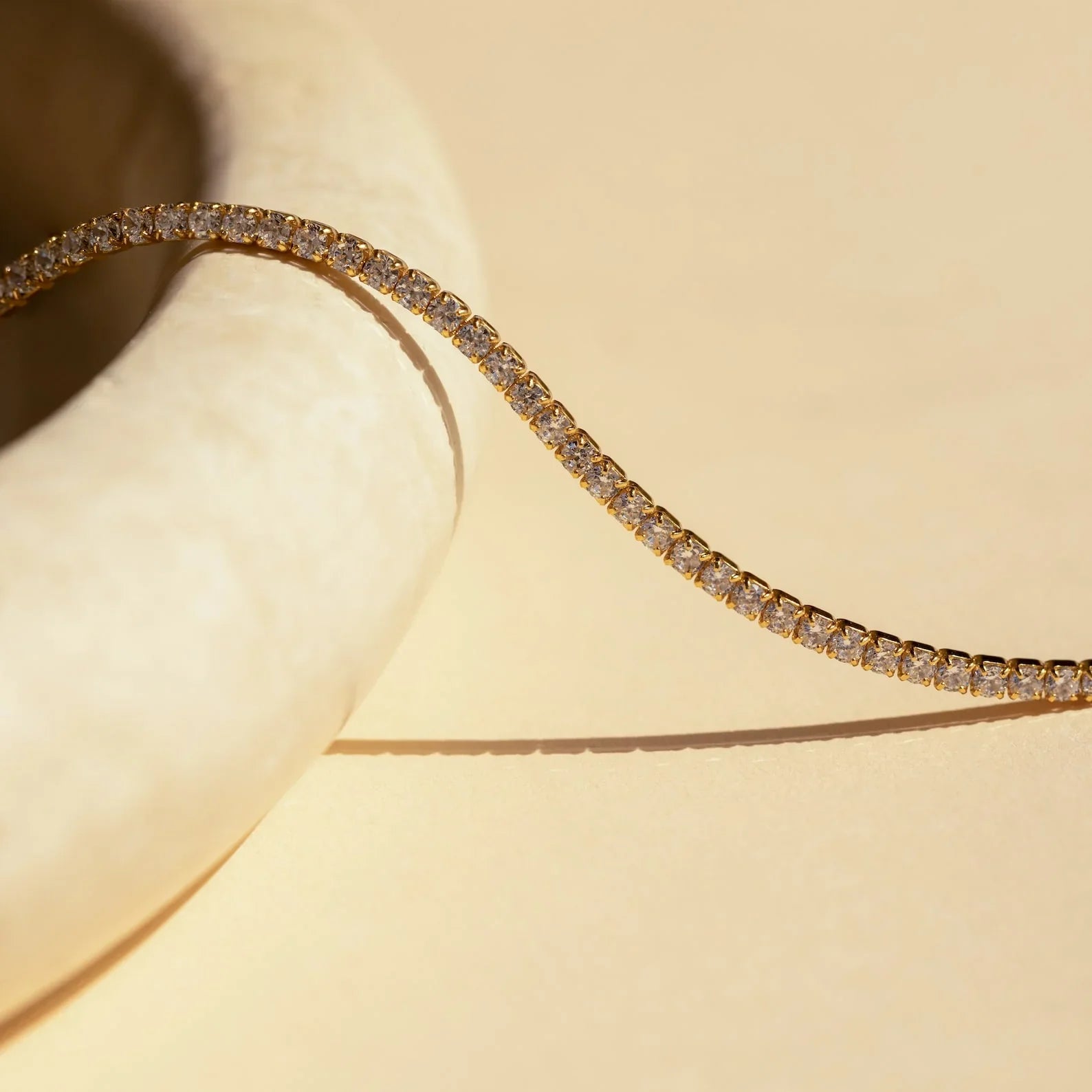 Diamond Tennis Choker Necklace in Gold