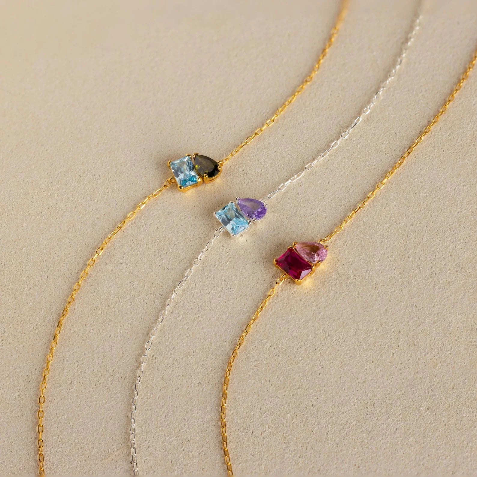 Toi et Moi Birthstone Bracelet