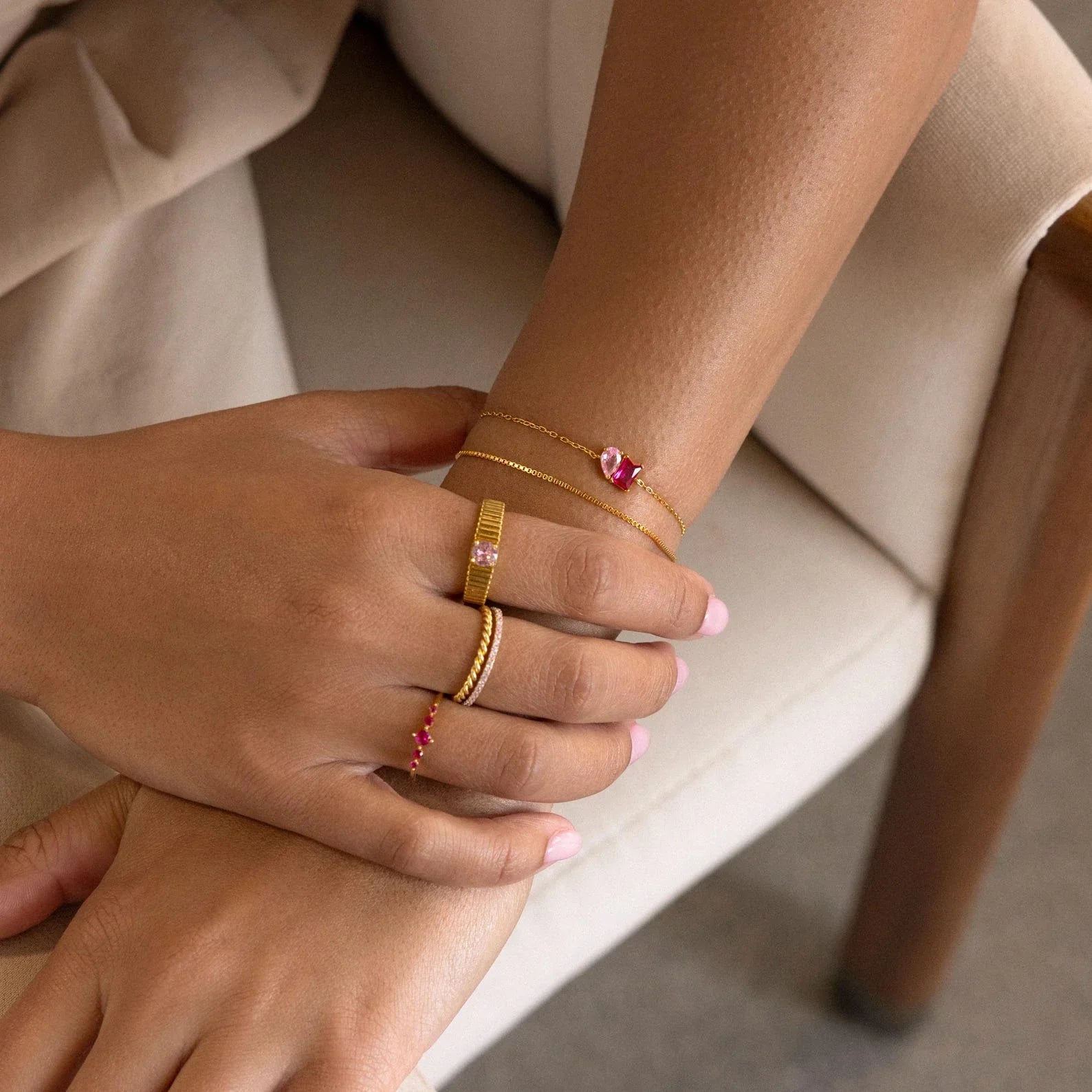 Toi et Moi Birthstone Bracelet