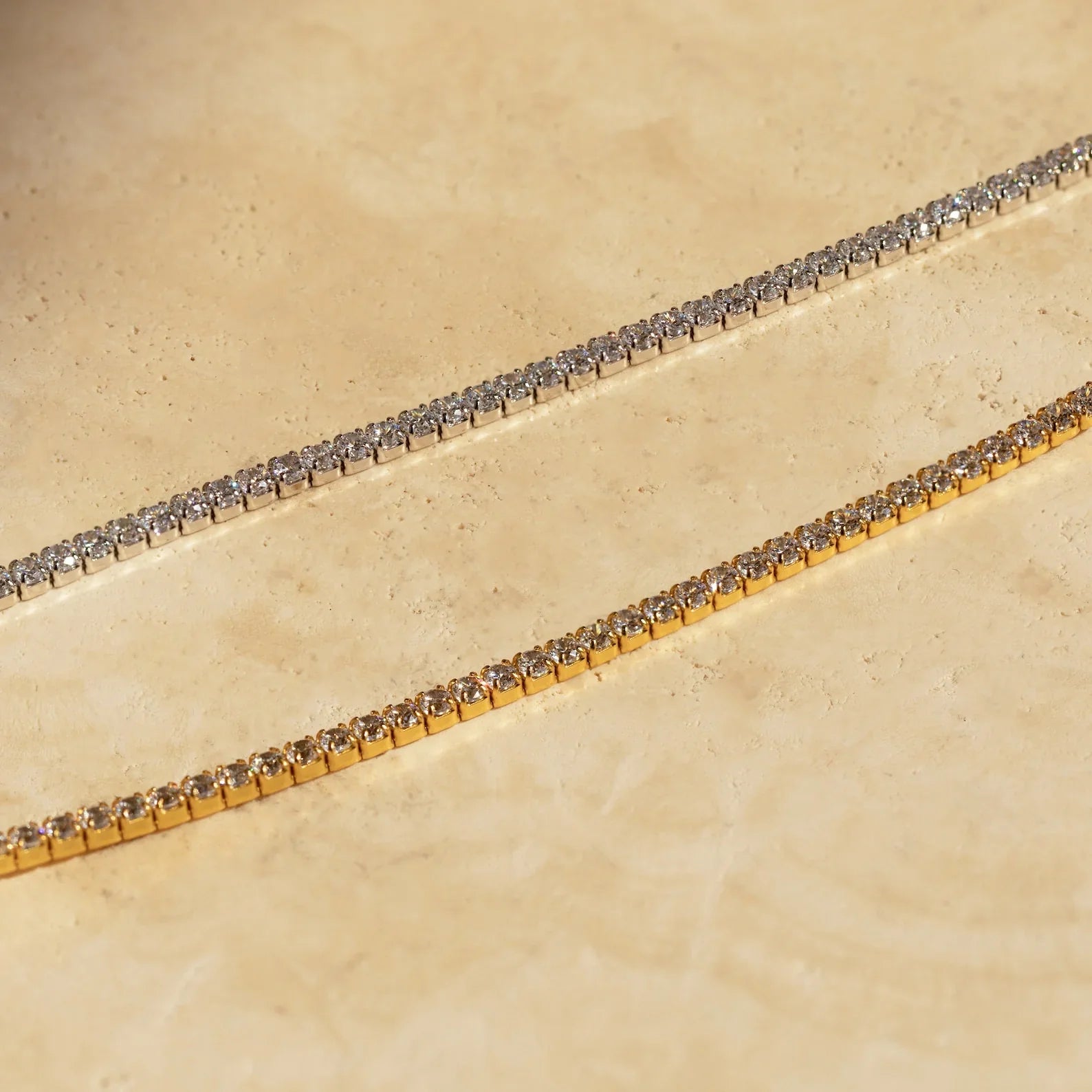 Diamond Tennis Choker Necklace in Gold
