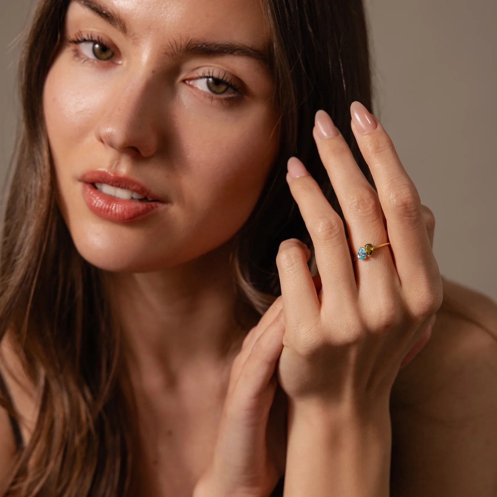 Duo Pear Toi Et Moi Ring in 18K Gold