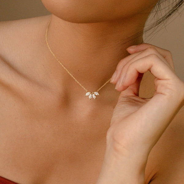 Marquise Diamond Necklace in 18K Gold